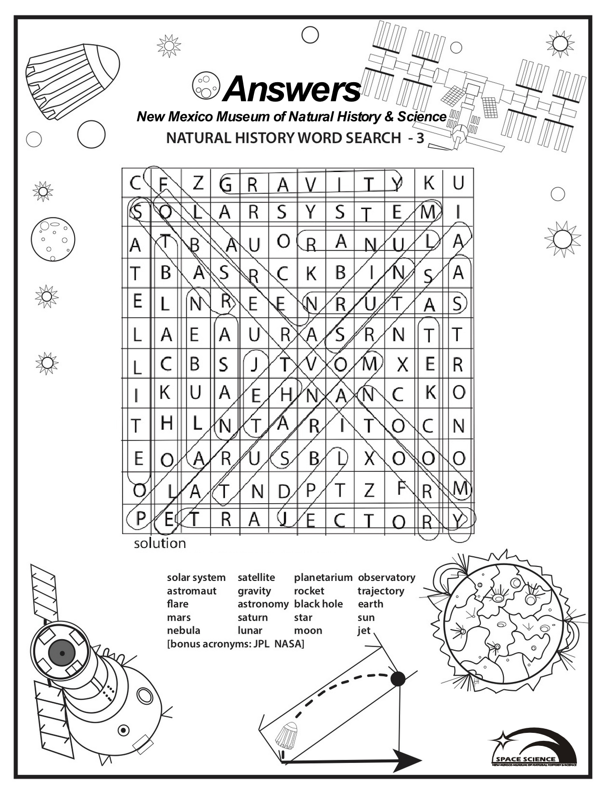Space Science Word Search 