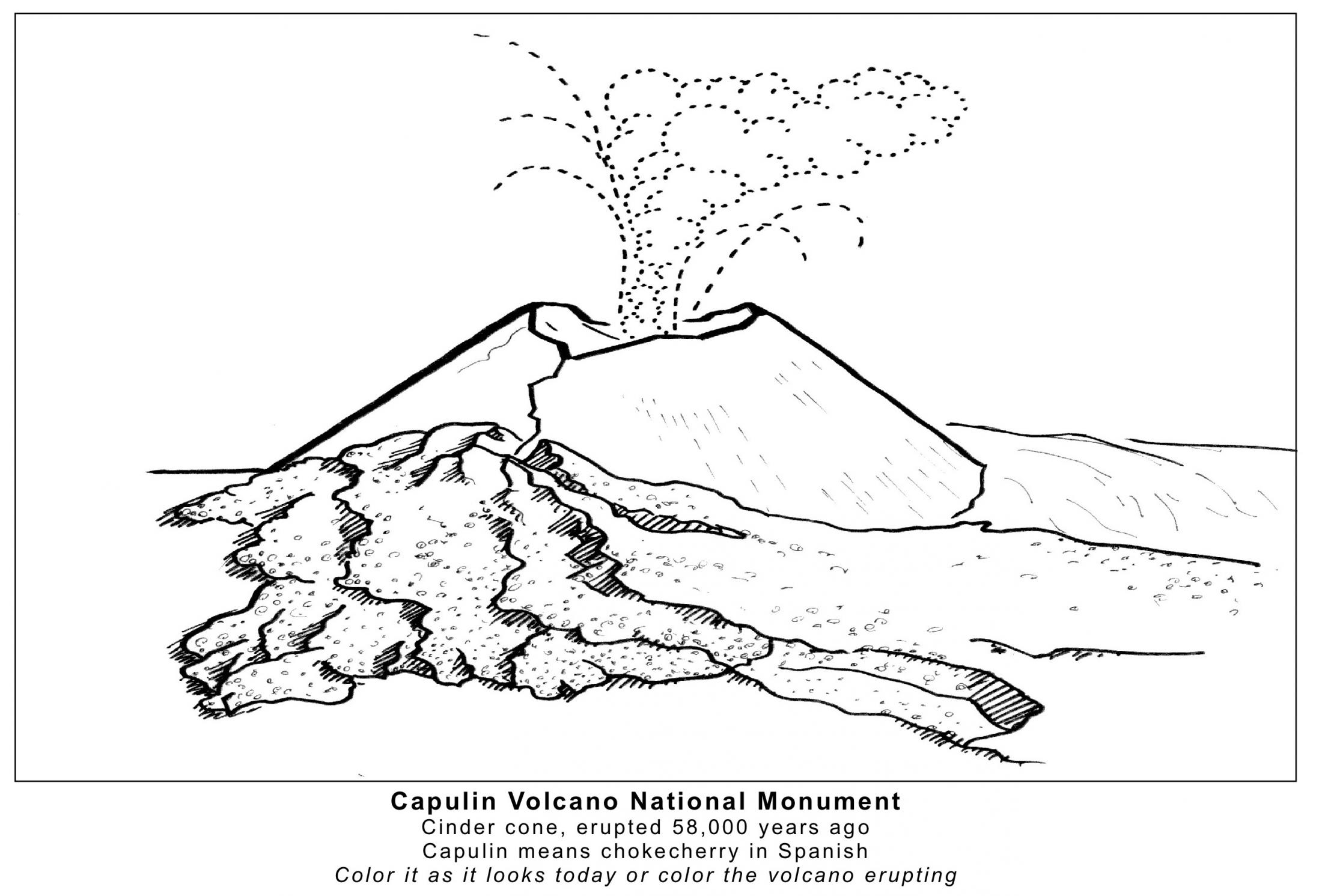 Capulin Volcano Coloring Page