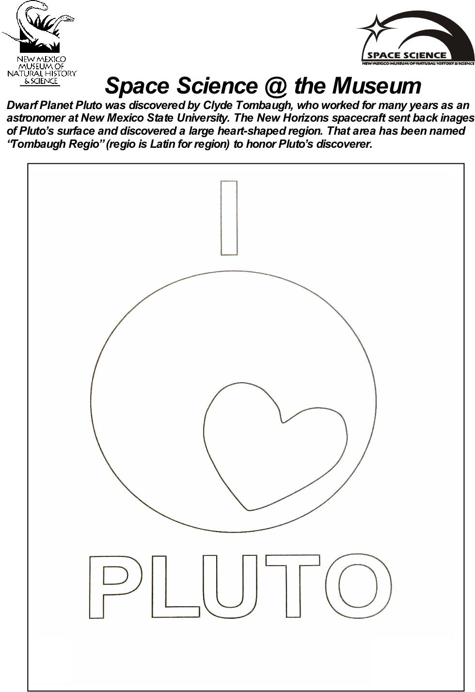 Pluto Coloring Sheet